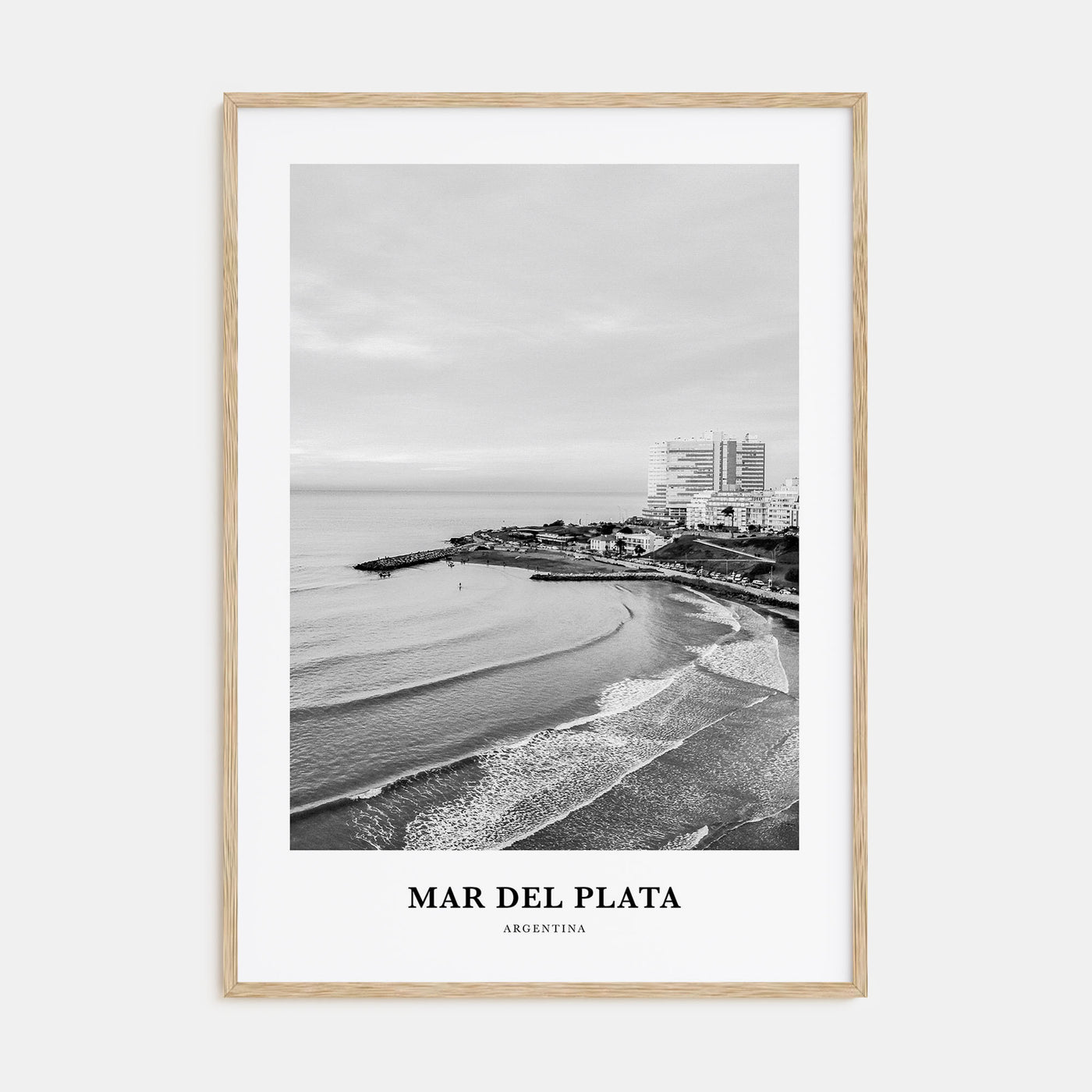 Mar del Plata Portrait B&W Poster