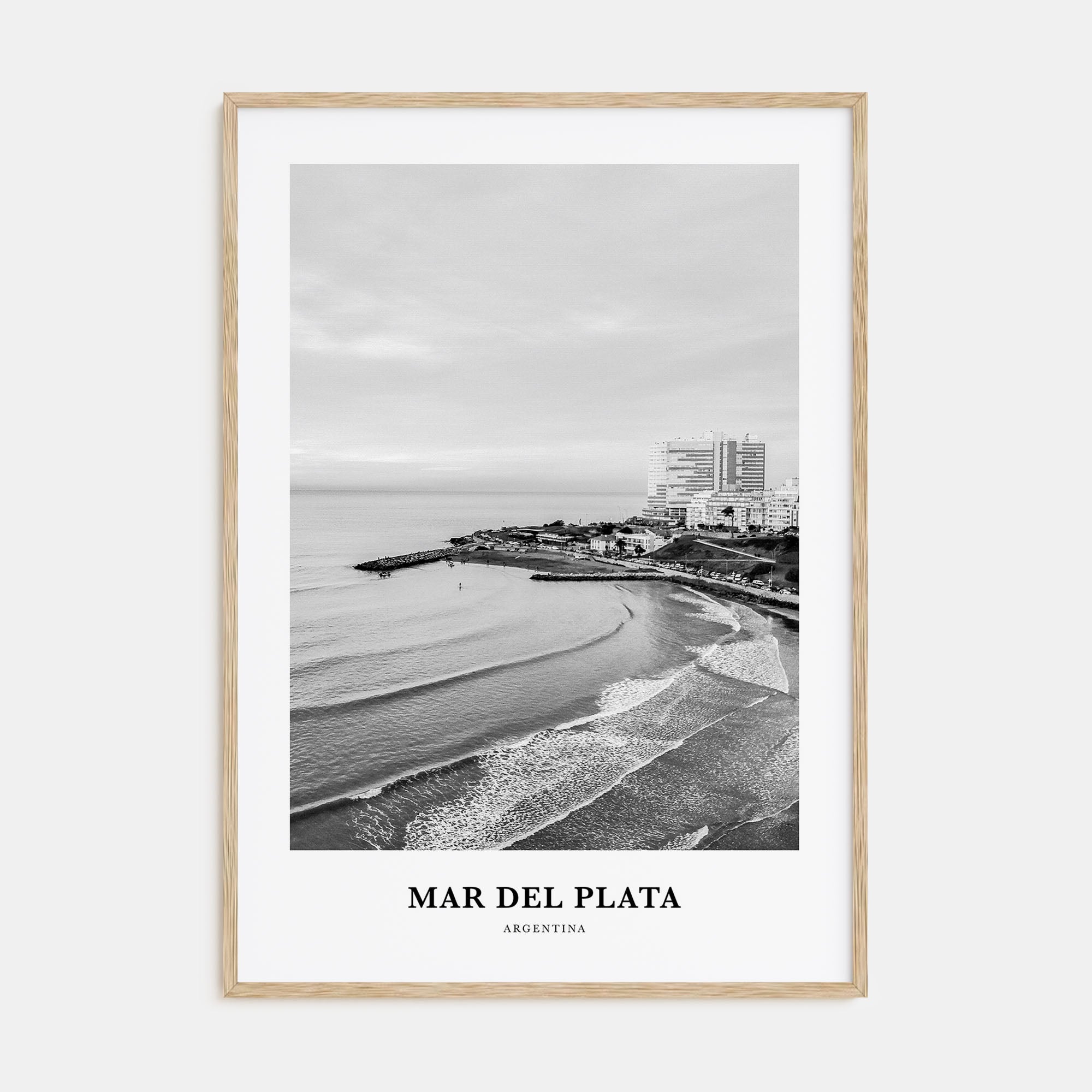 Mar del Plata Portrait B&W Poster