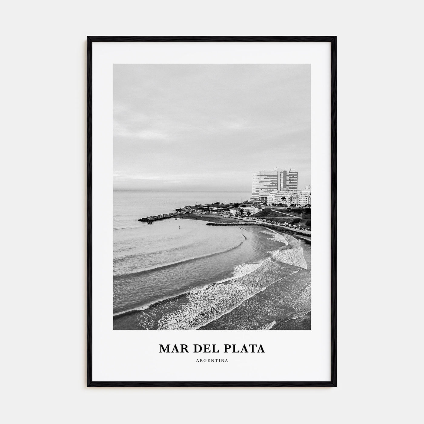 Mar del Plata Portrait B&W Poster
