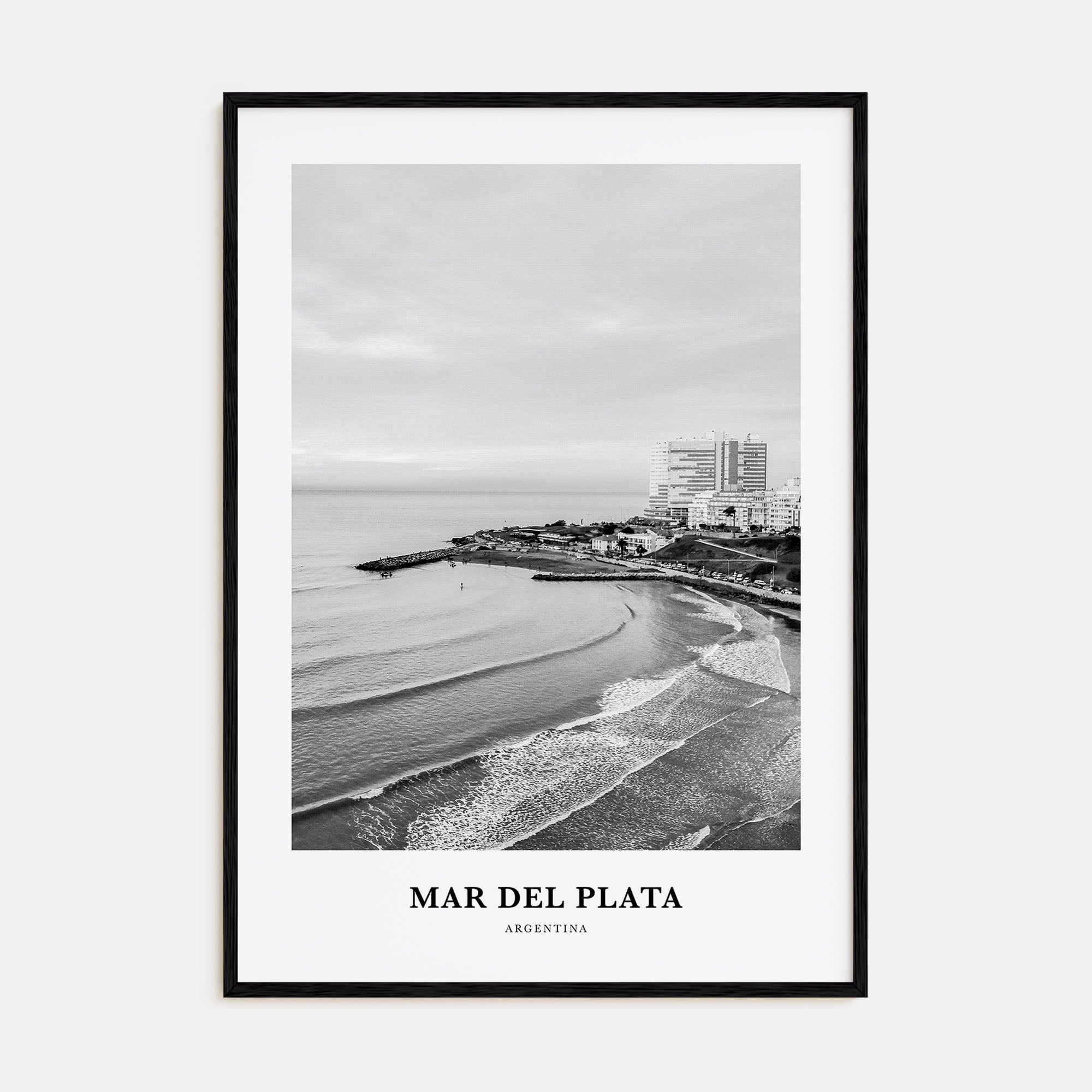 Mar del Plata Portrait B&W Poster