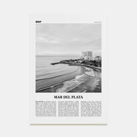 Mar del Plata Travel B&W Poster