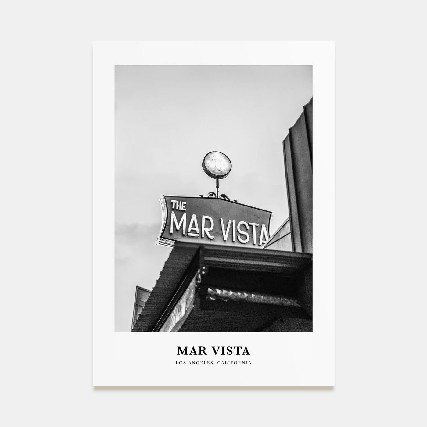 Mar Vista Portrait B&W Poster