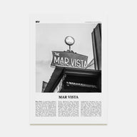 Mar Vista Travel B&W Poster