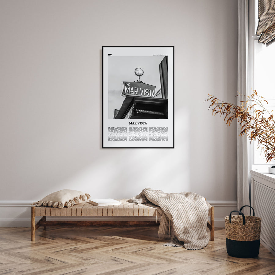 Mar Vista Travel B&W Poster