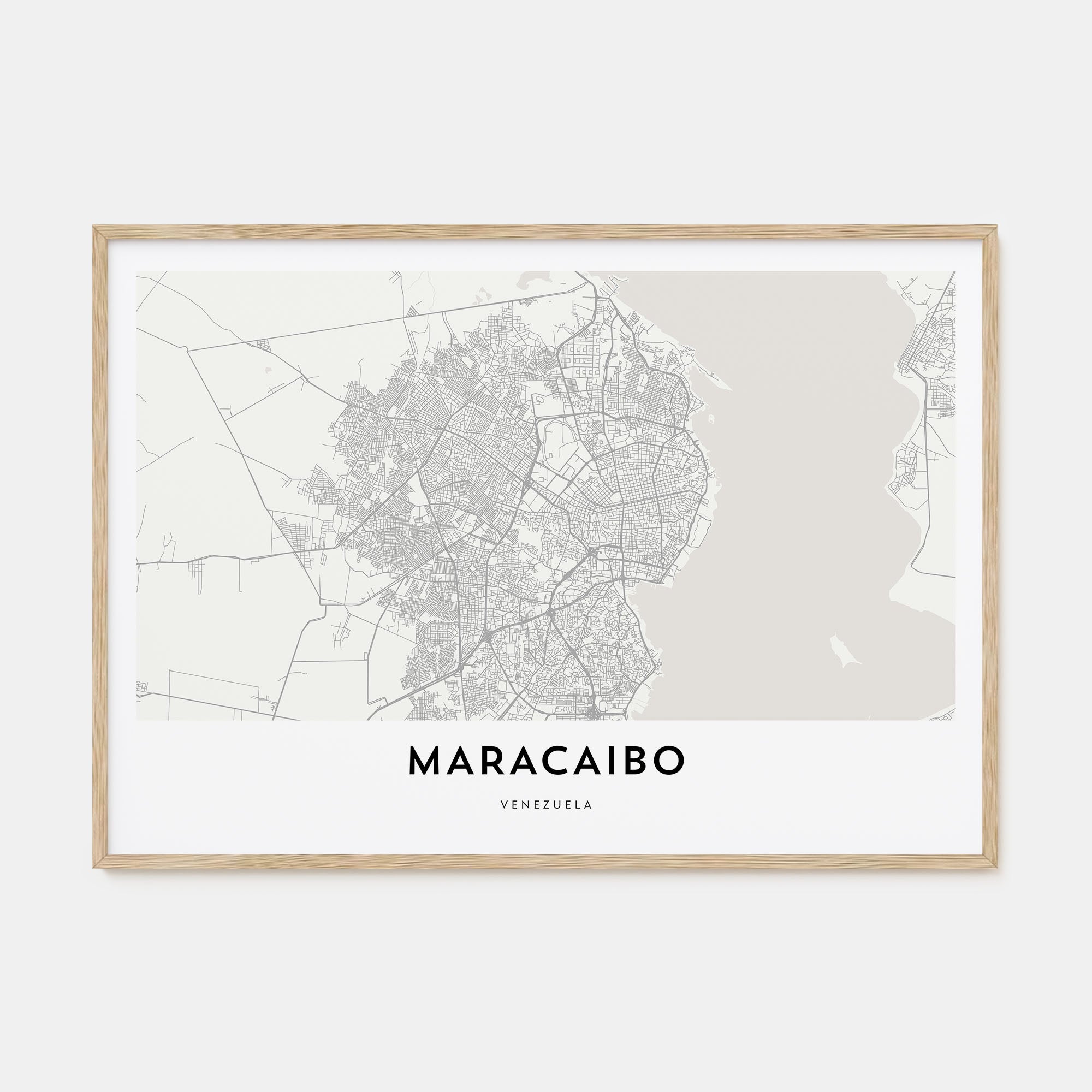 Maracaibo Map Landscape Poster