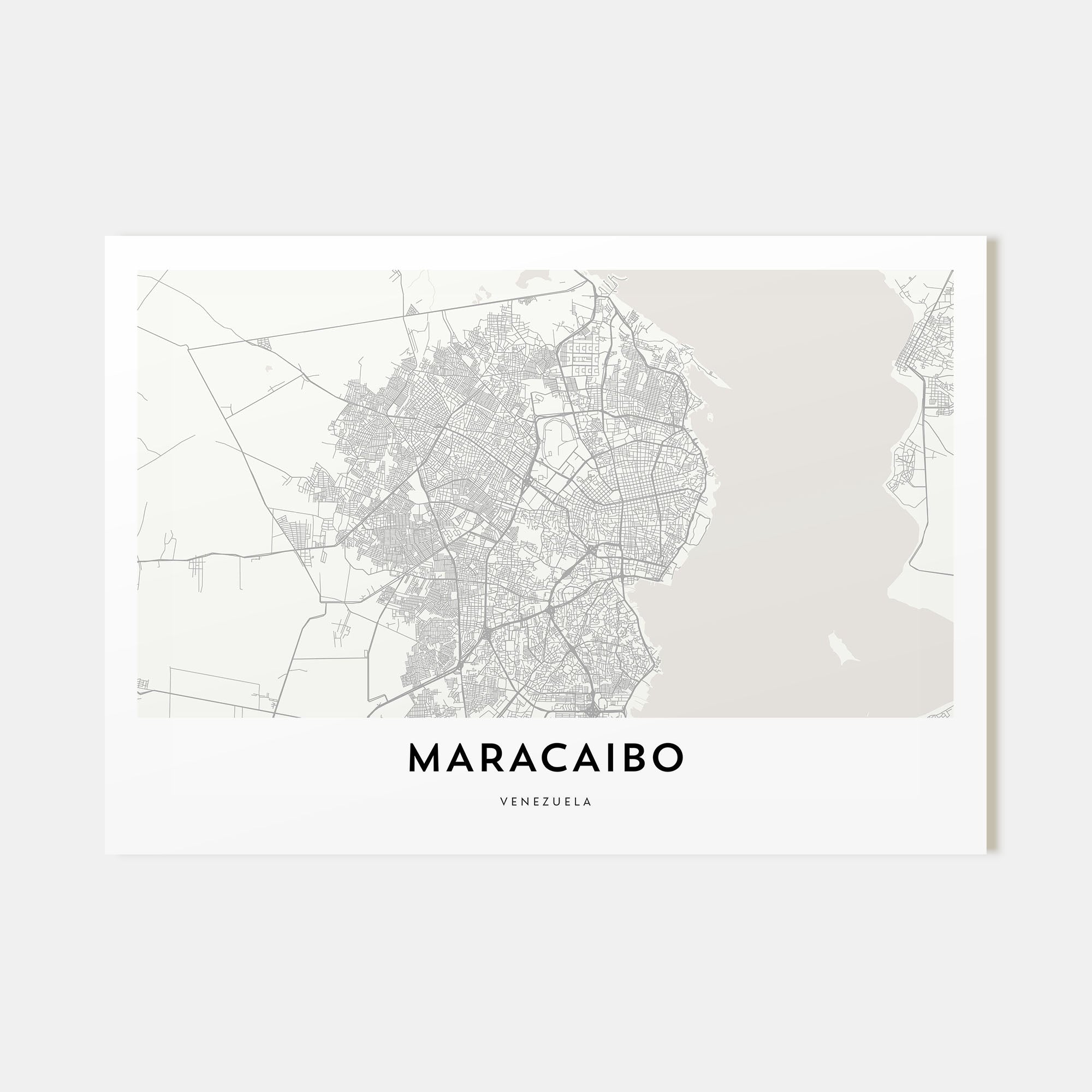 Maracaibo Map Landscape Poster