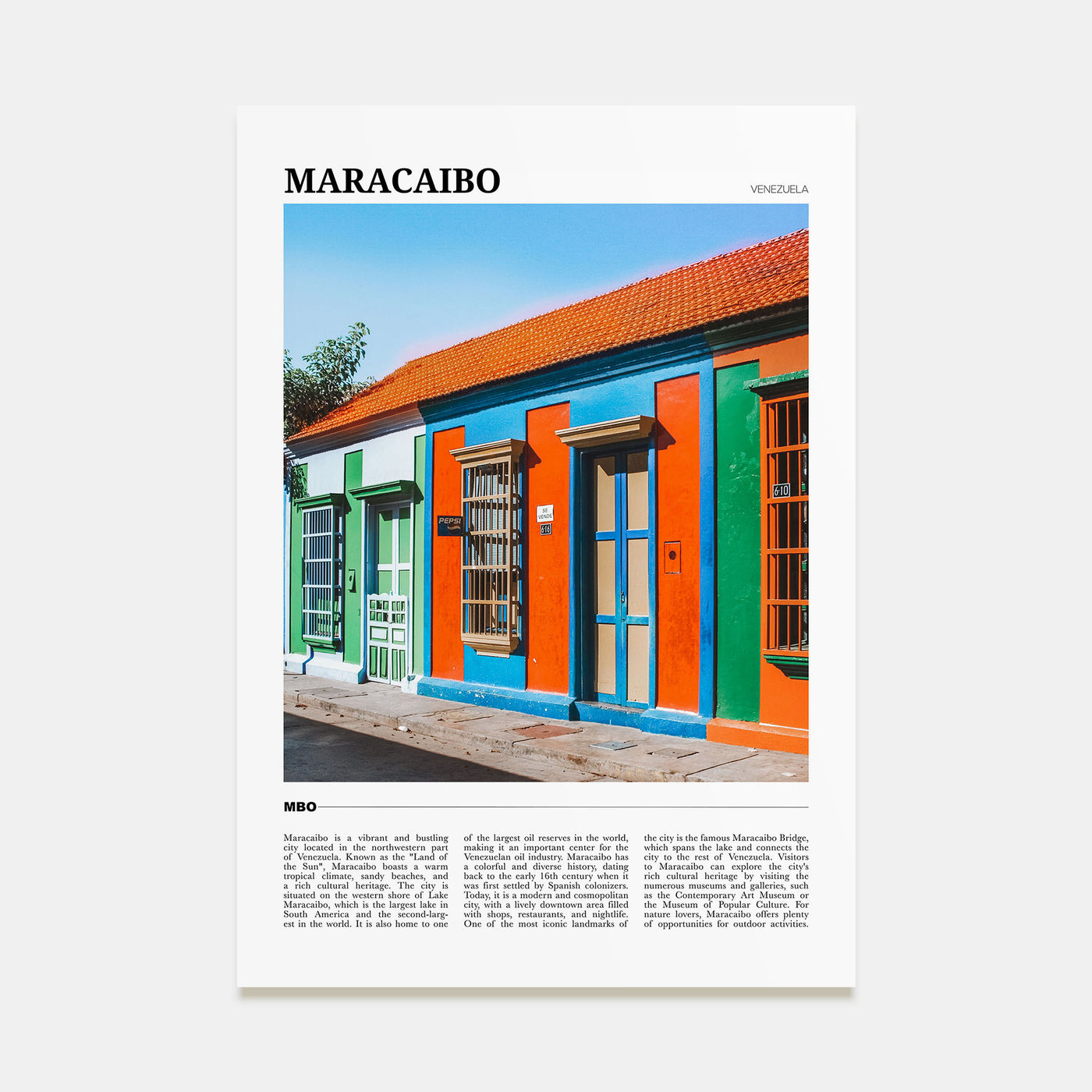 Maracaibo Travel Color Poster