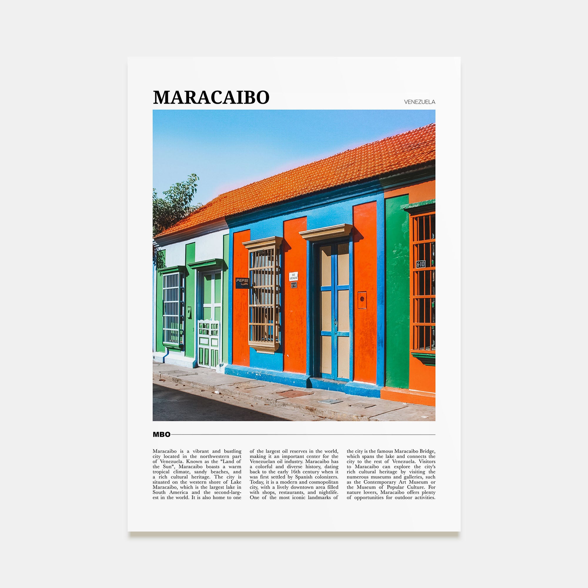 Maracaibo Travel Color Poster