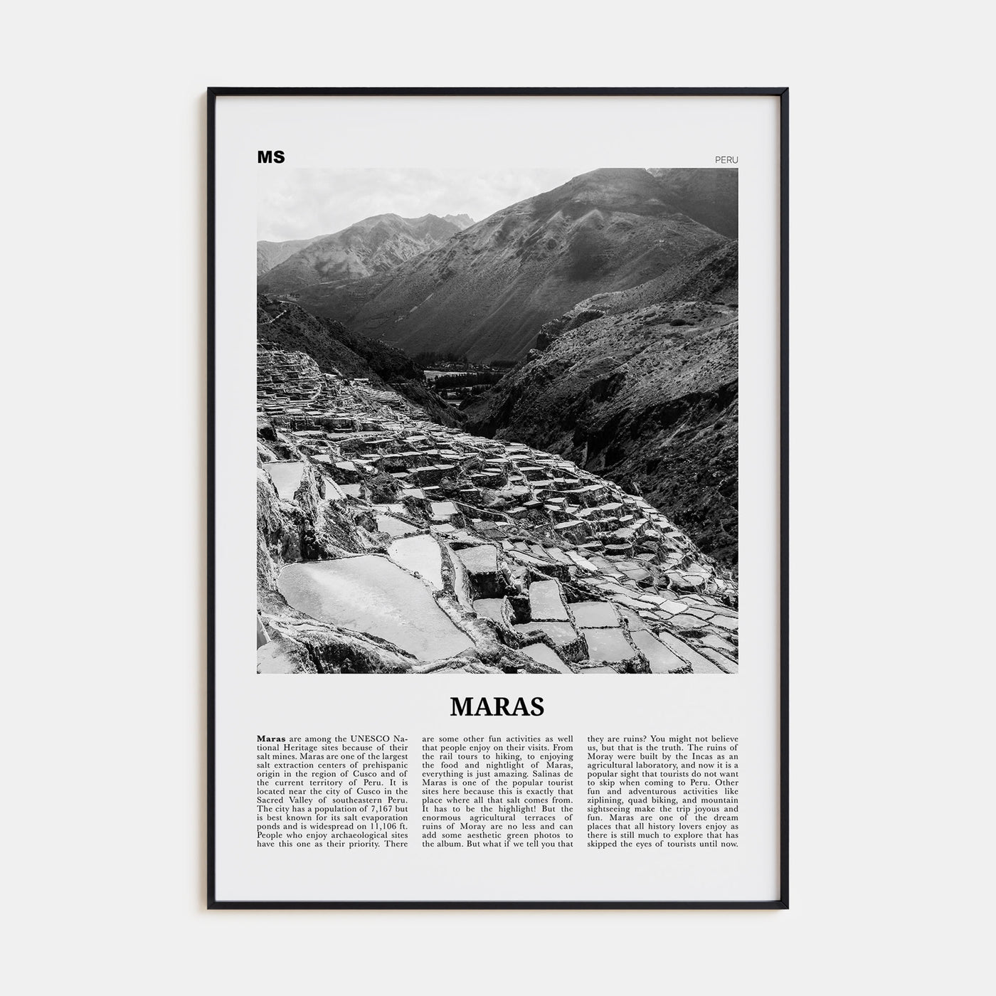 Maras Travel B&W Poster