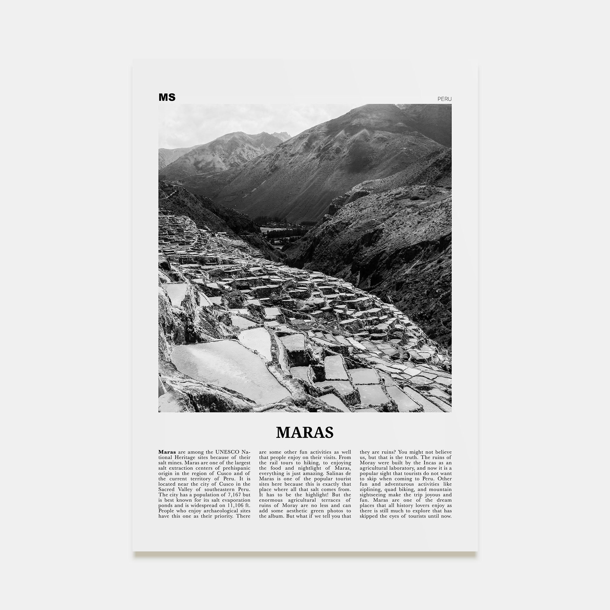 Maras Travel B&W Poster