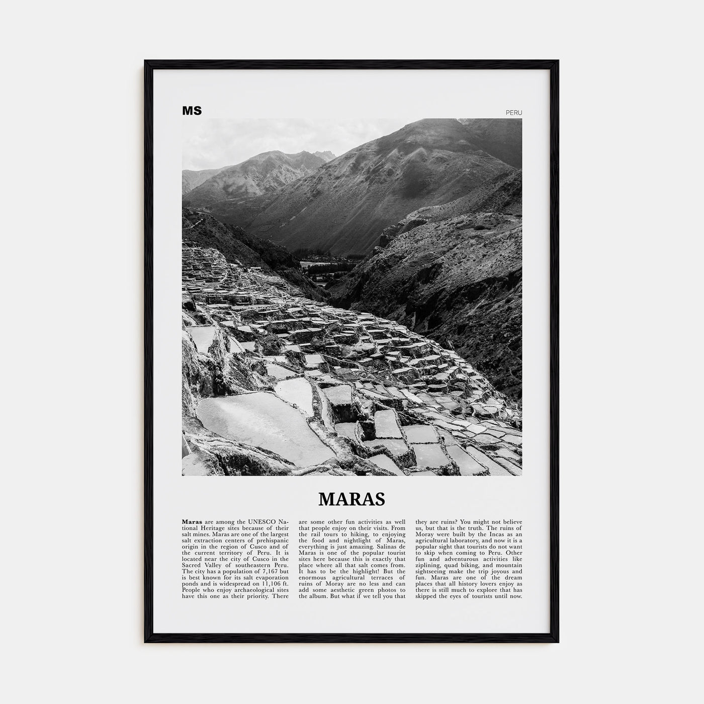 Maras Travel B&W Poster