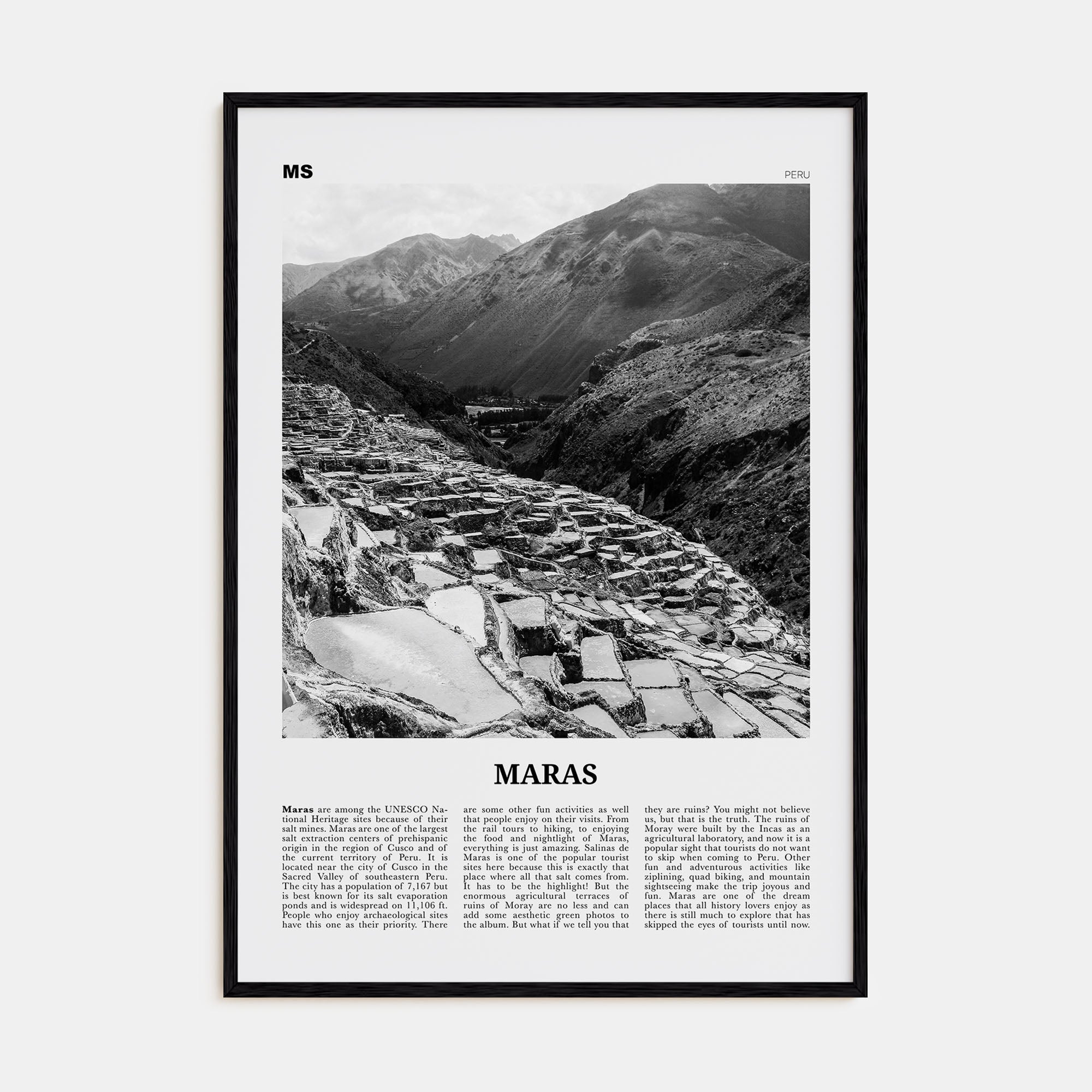 Maras Travel B&W Poster