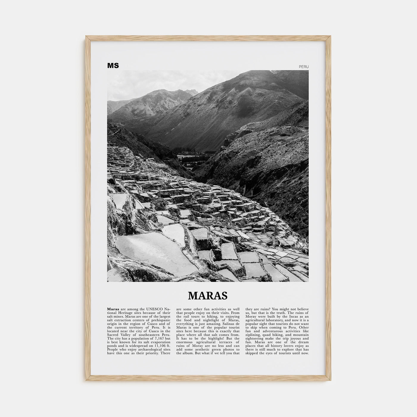 Maras Travel B&W Poster