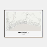 Marbella Map Landscape Poster