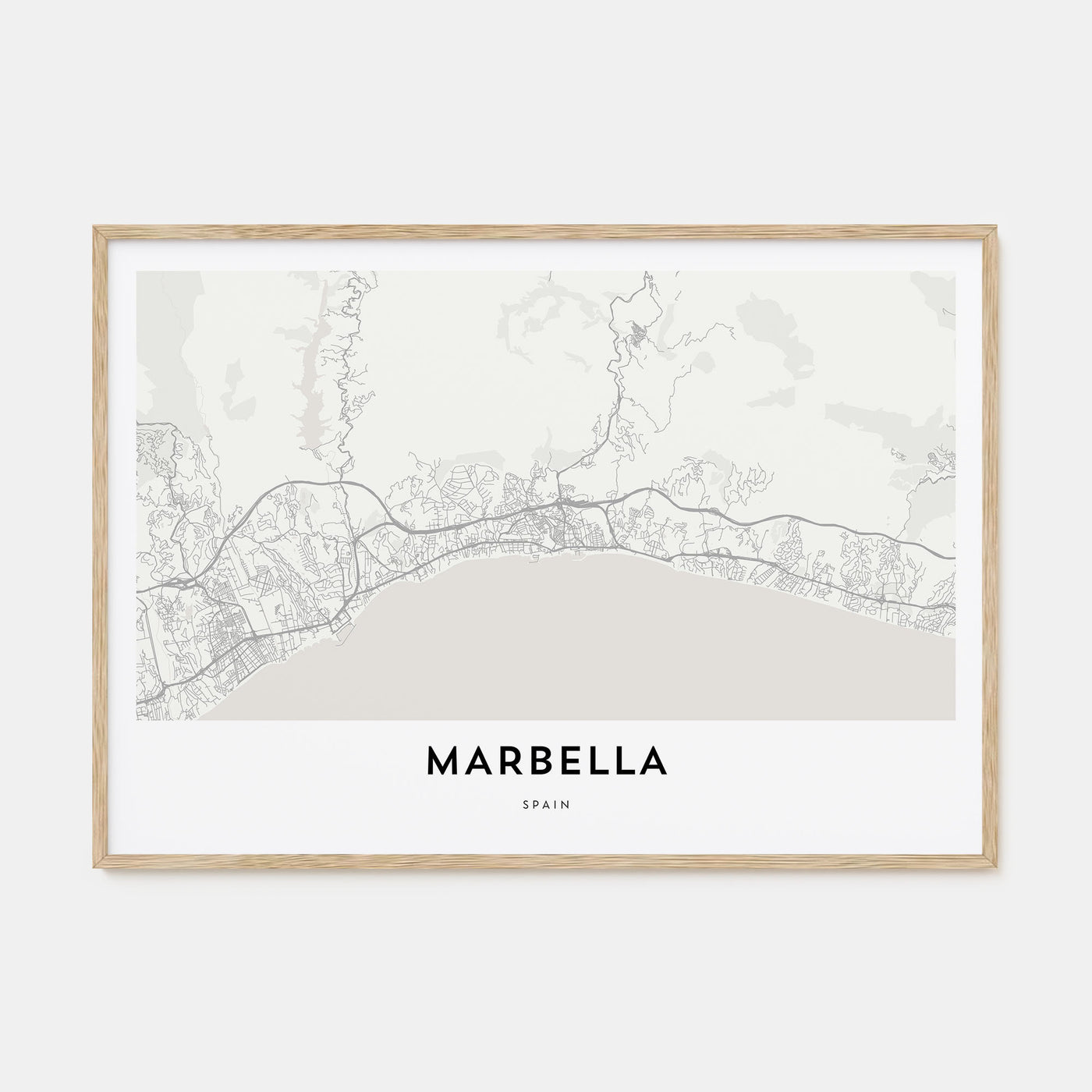 Marbella Map Landscape Poster