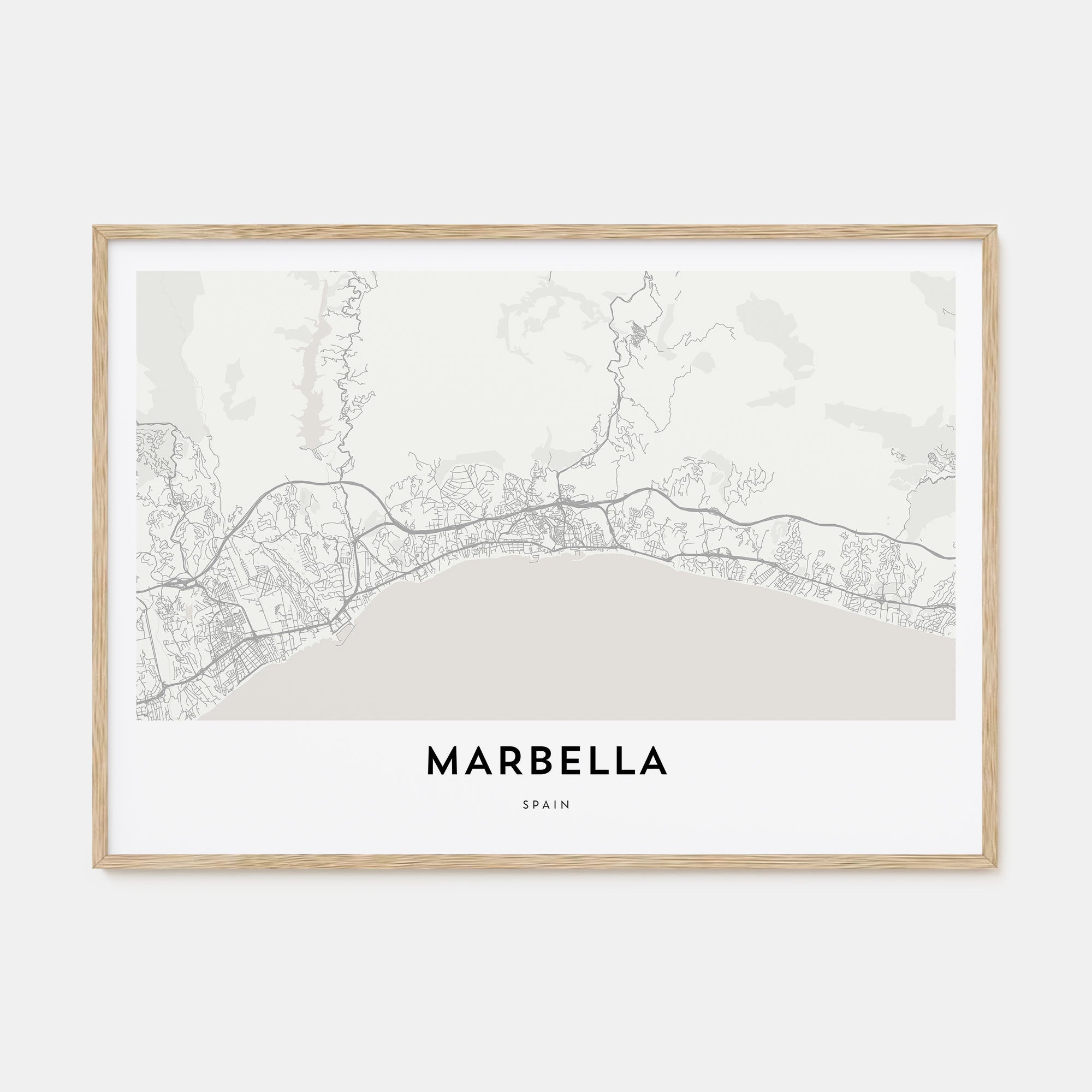Marbella Map Landscape Poster
