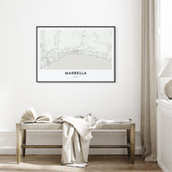 Marbella Map Landscape Poster