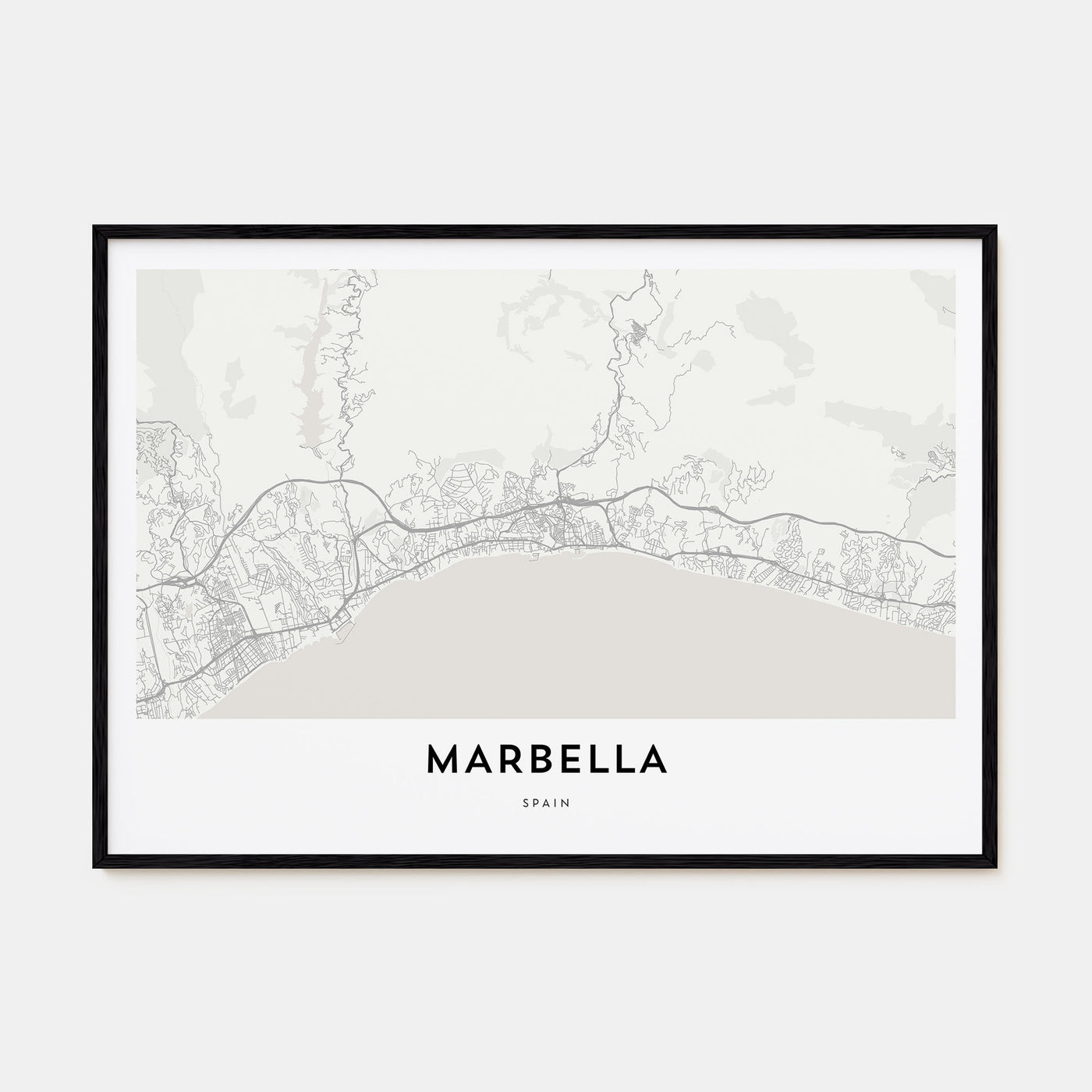 Marbella Map Landscape Poster