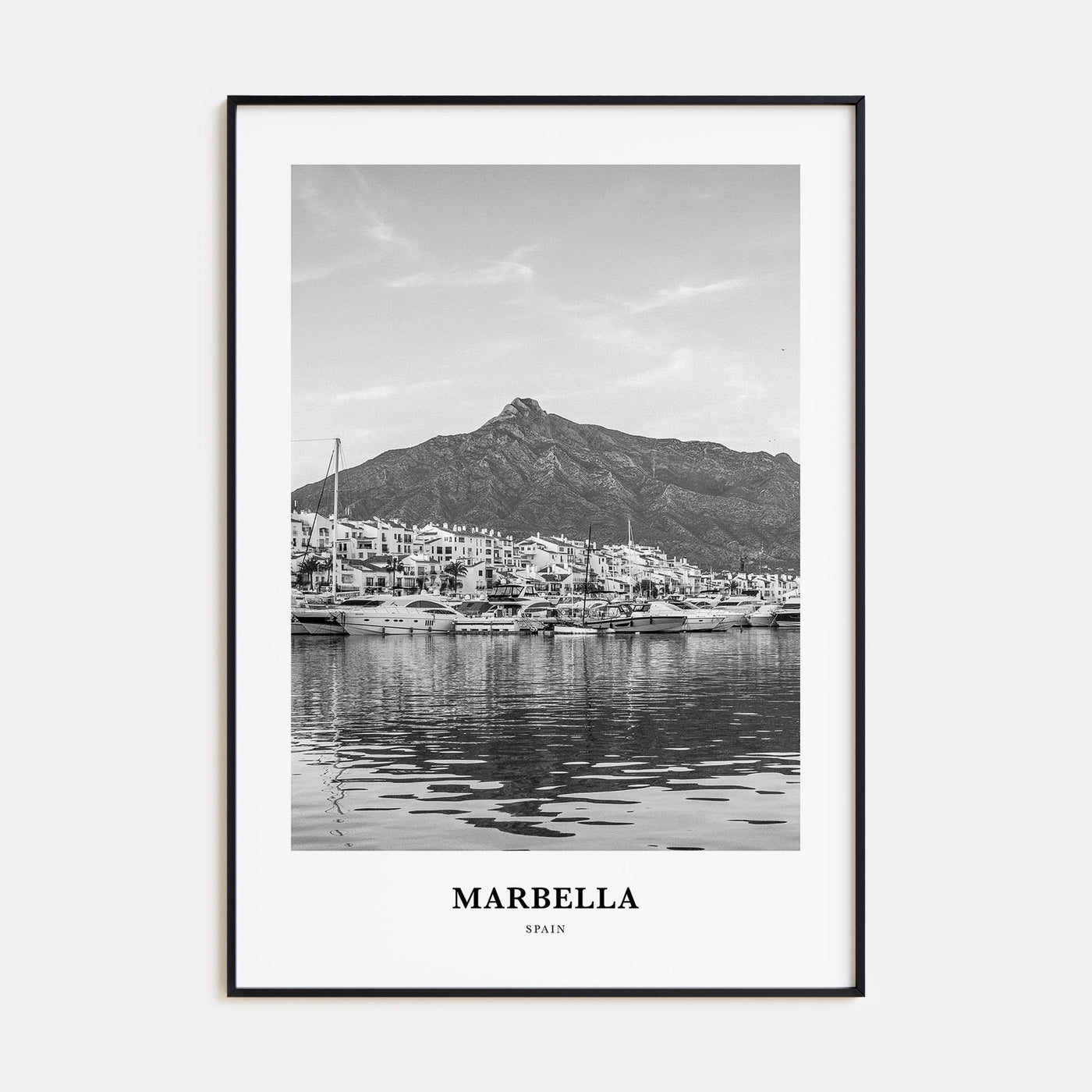 Marbella Portrait B&W Poster