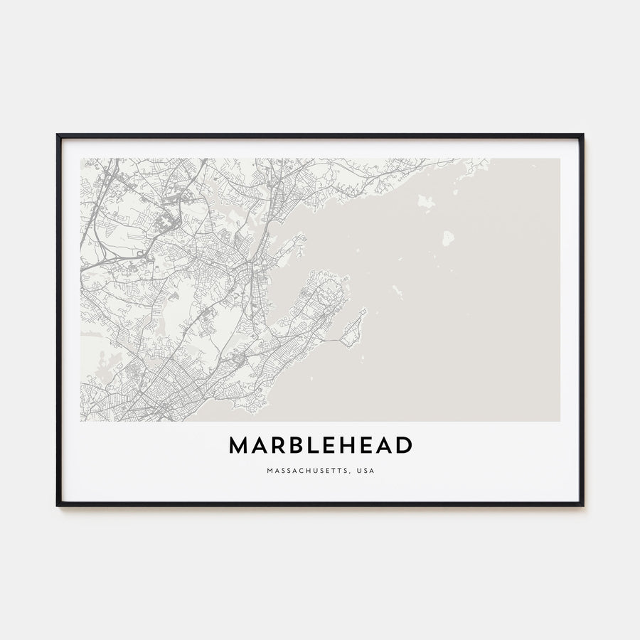 Marblehead Map Landscape Poster