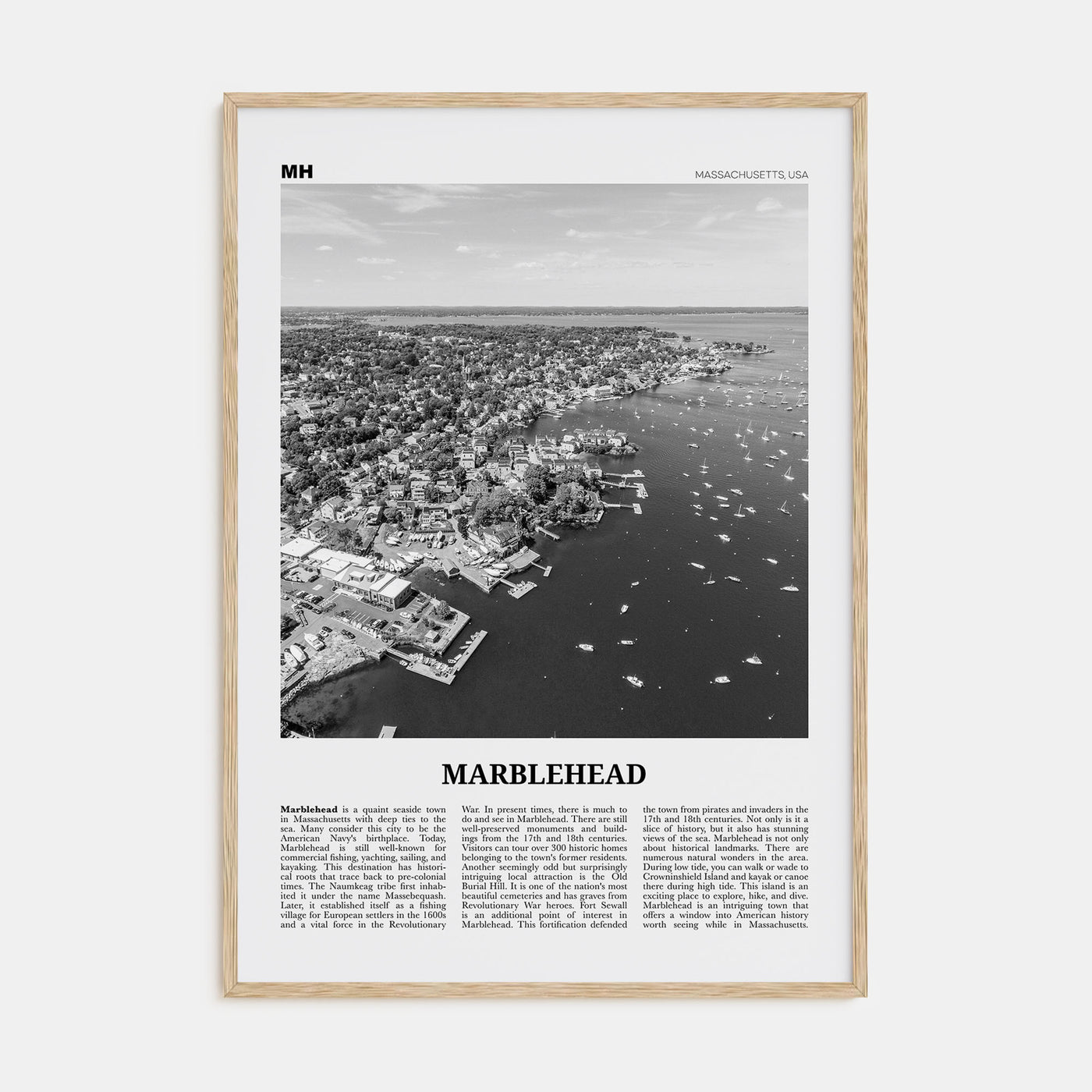 Marblehead Travel B&W Poster