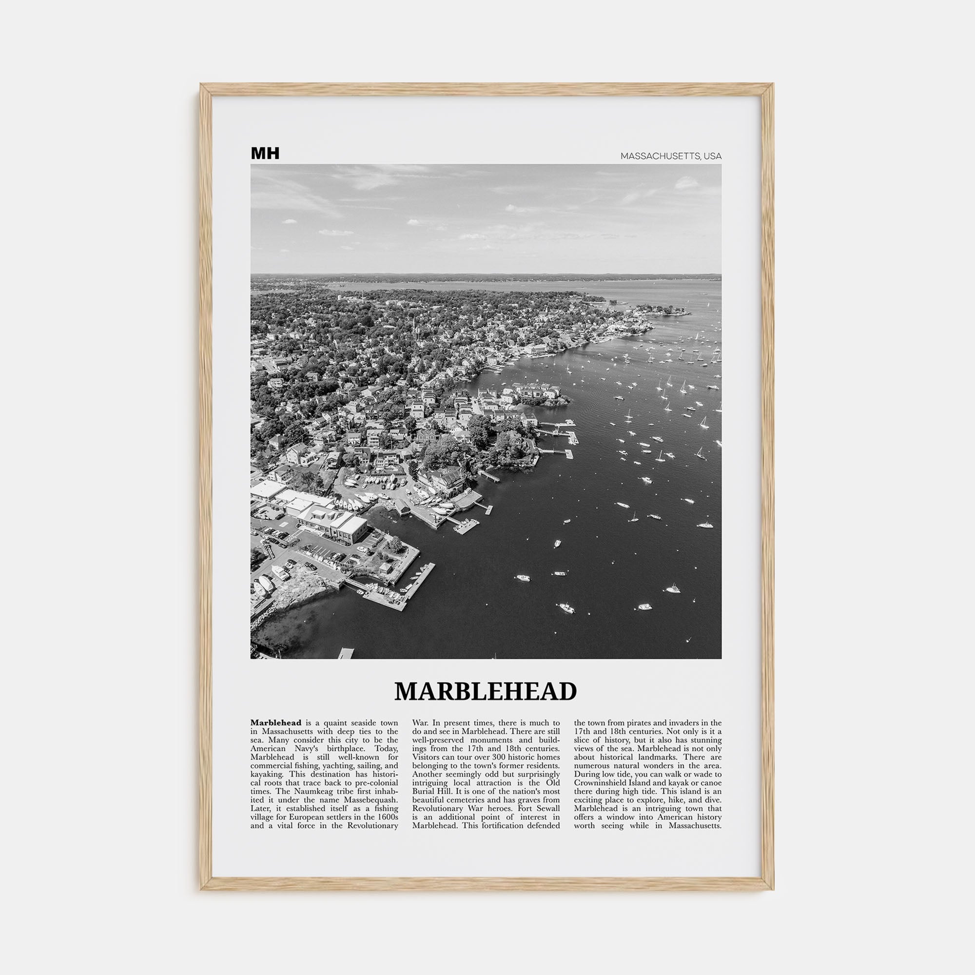 Marblehead Travel B&W Poster