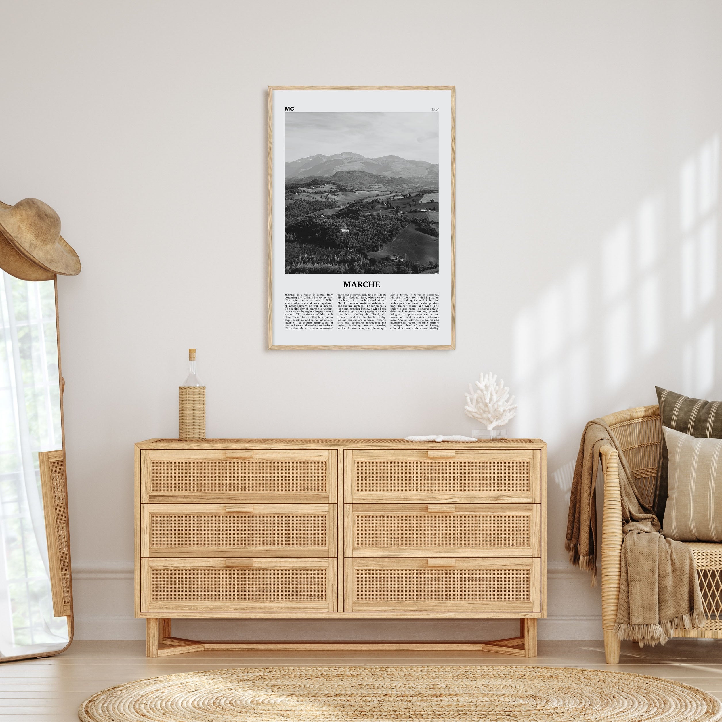 Marche Travel B&W Poster