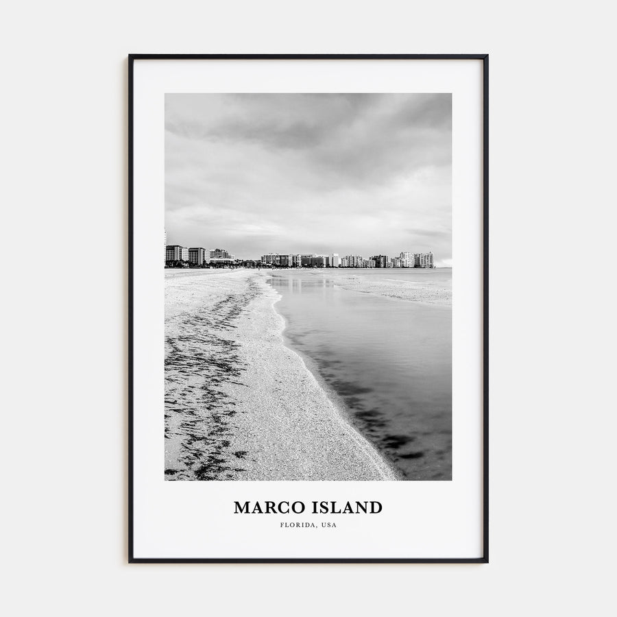 Marco Island Portrait B&W Poster
