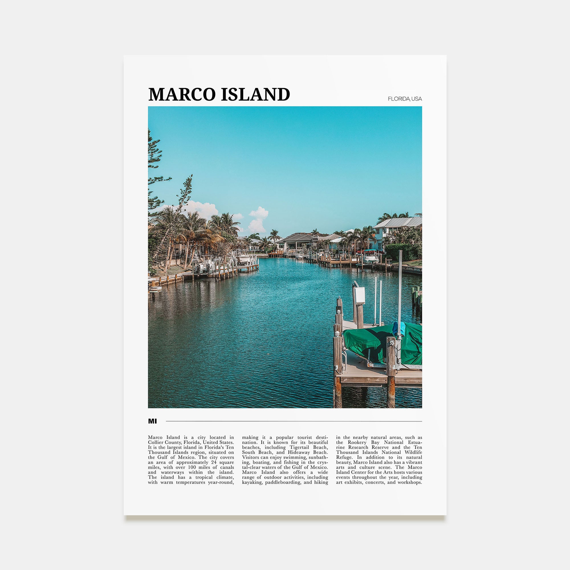 Marco Island Travel Color Poster