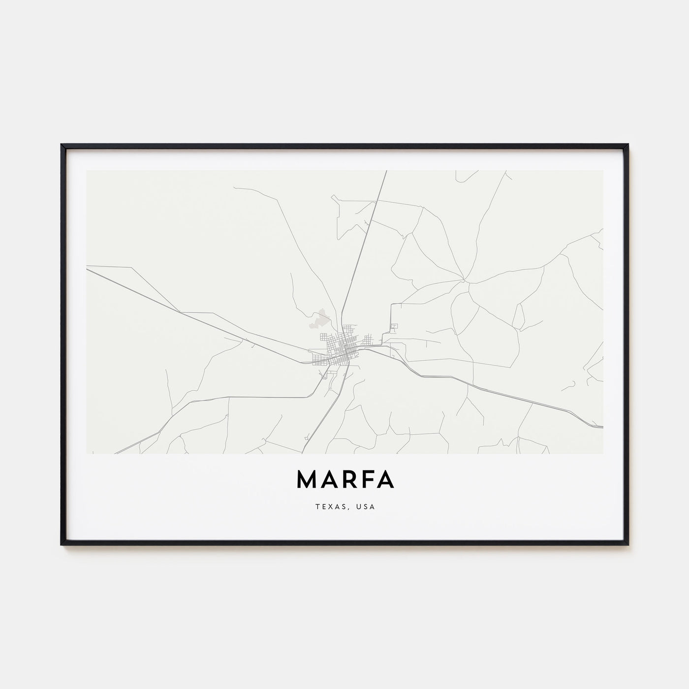 Marfa Map Landscape Poster