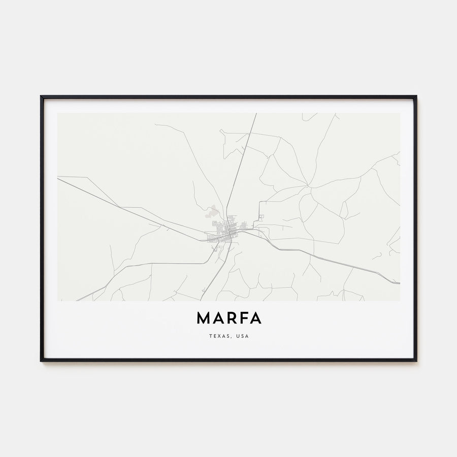 Marfa Map Landscape Poster