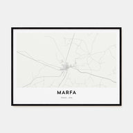 Marfa Map Landscape Poster