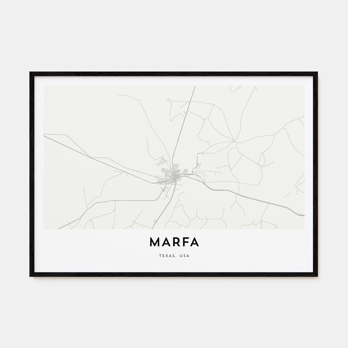 Marfa Map Landscape Poster