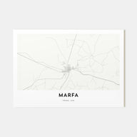 Marfa Map Landscape Poster