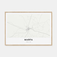 Marfa Map Landscape Poster