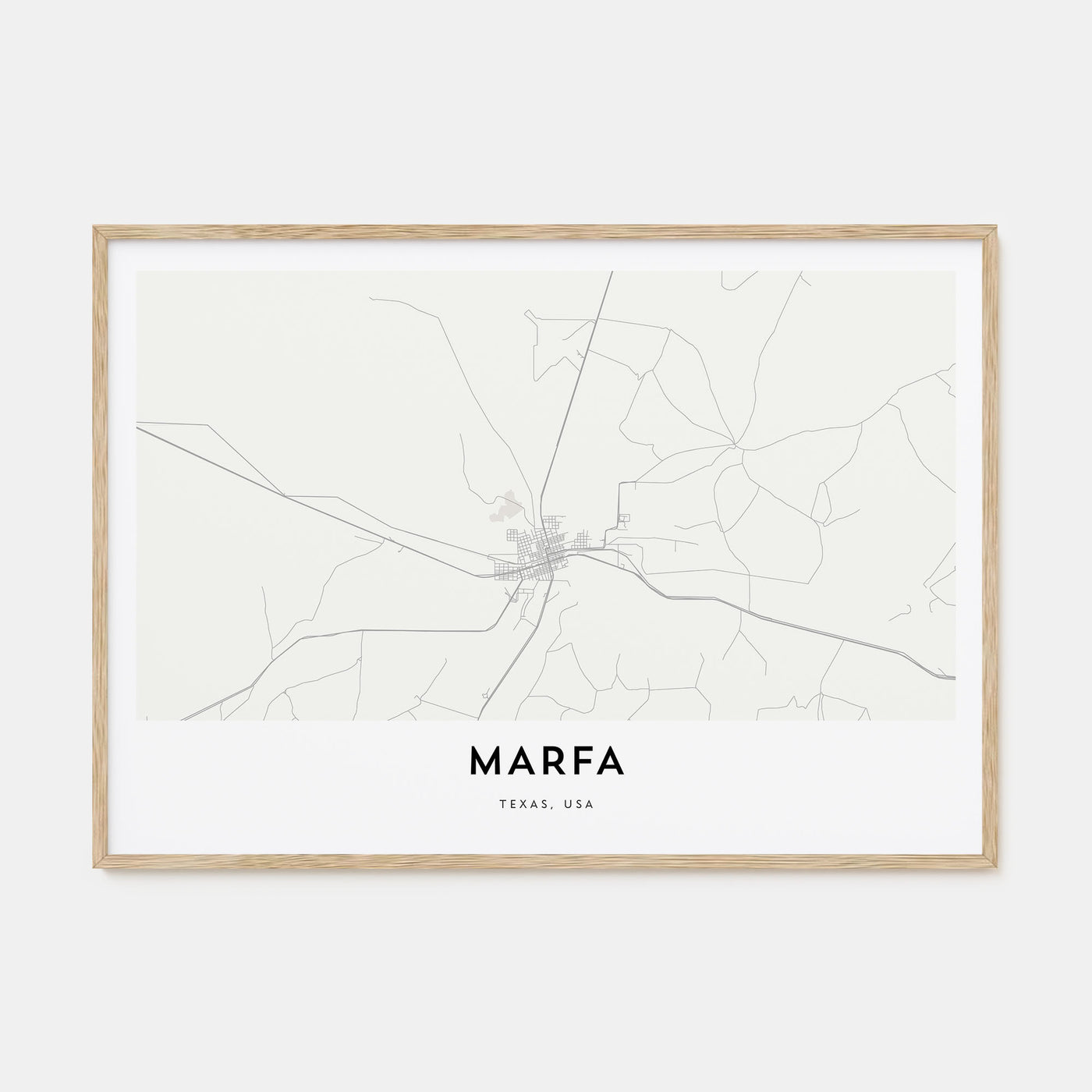 Marfa Map Landscape Poster