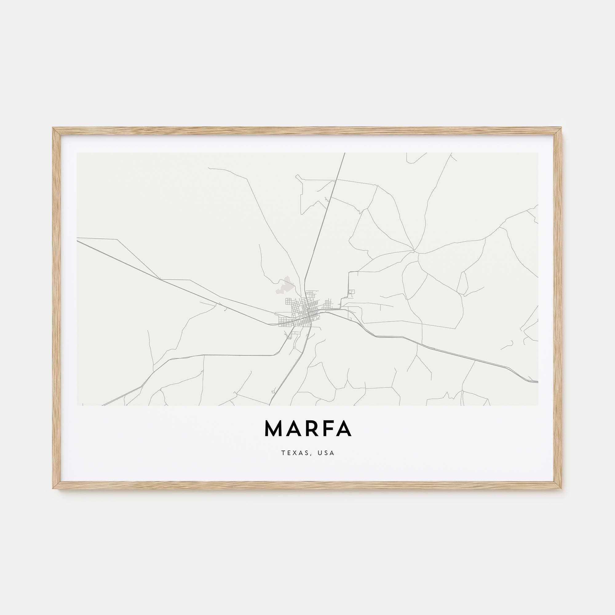 Marfa Map Landscape Poster
