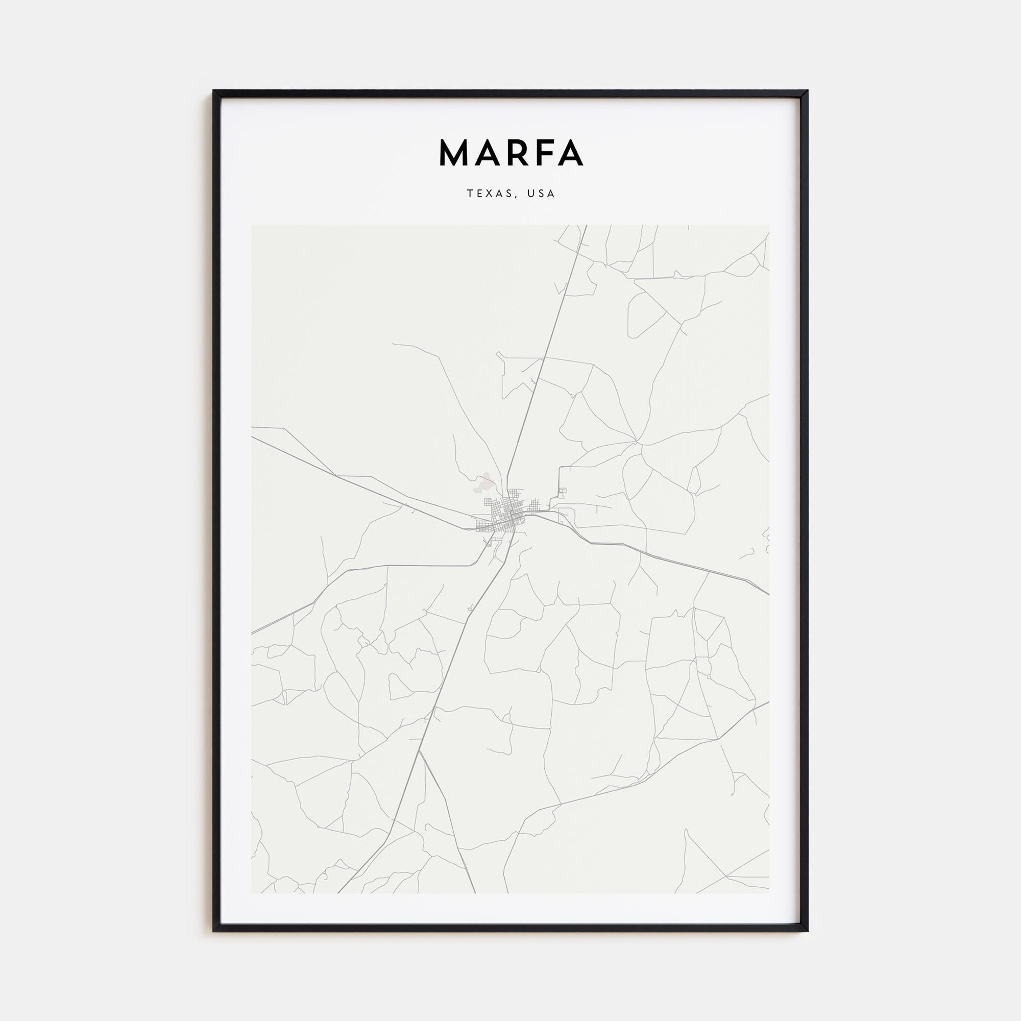Marfa Map Portrait Poster