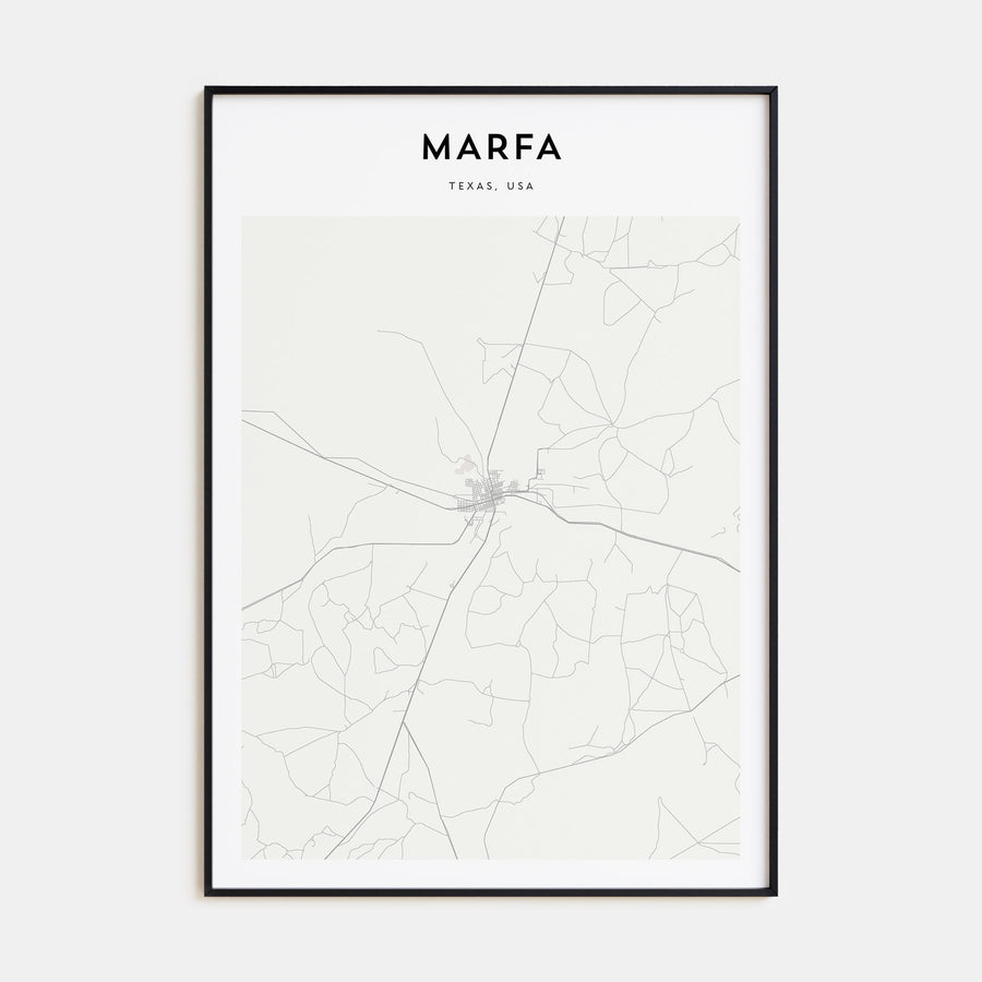 Marfa Map Portrait Poster