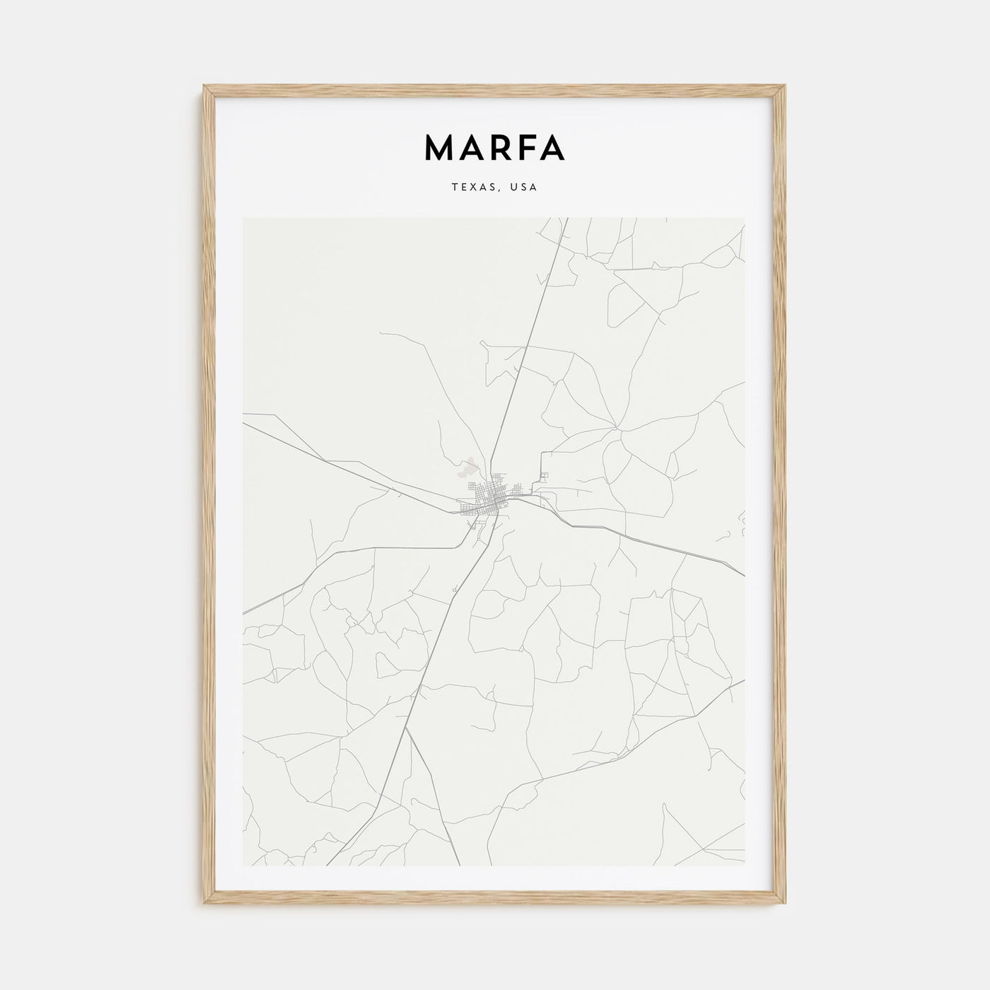 Marfa Map Portrait Poster