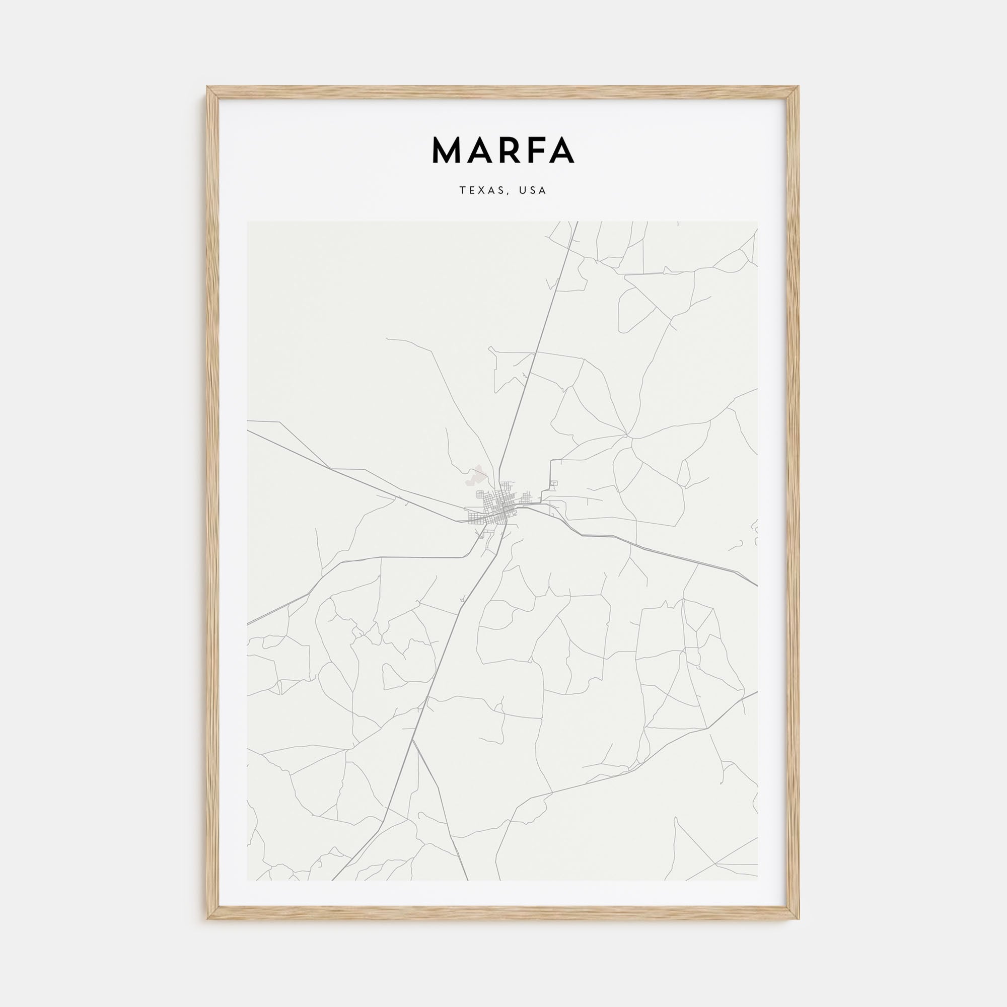 Marfa Map Portrait Poster