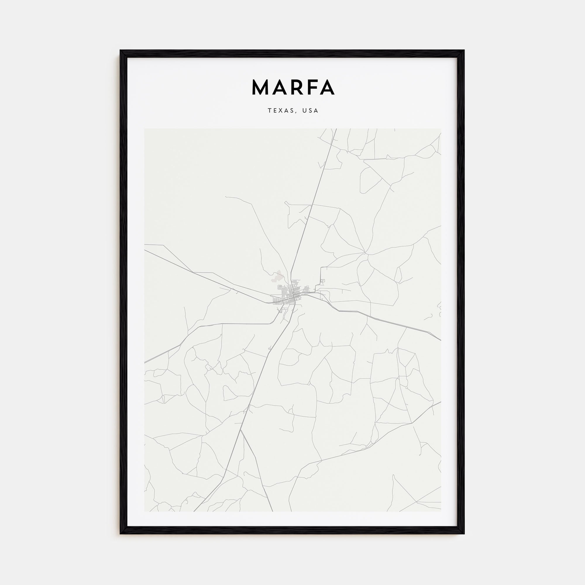Marfa Map Portrait Poster