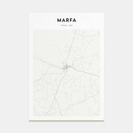 Marfa Map Portrait Poster