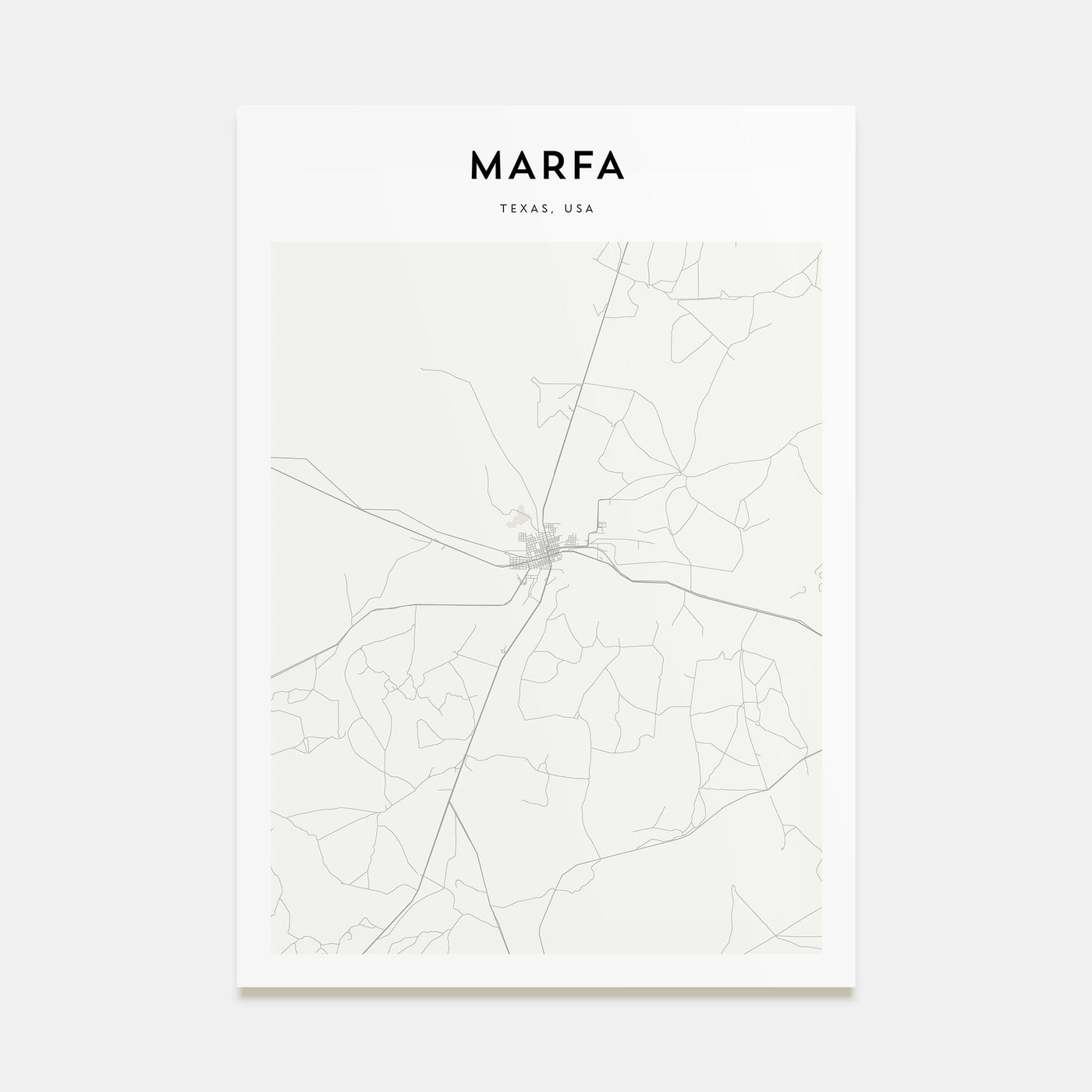Marfa Map Portrait Poster