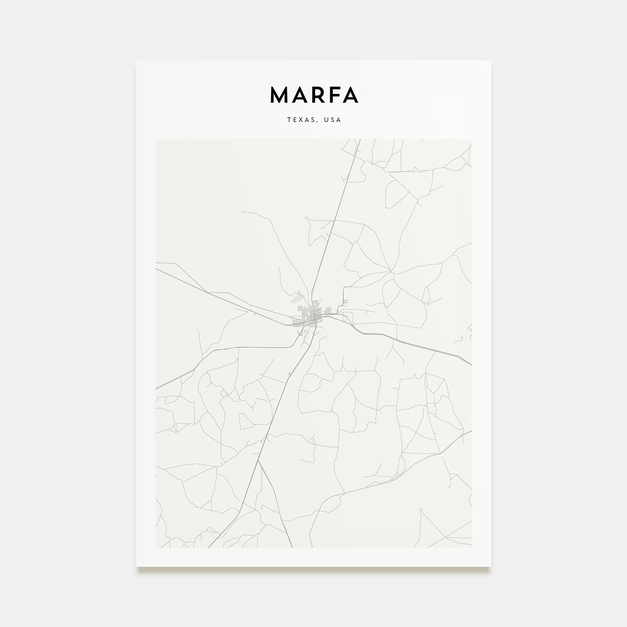 Marfa Map Portrait Poster