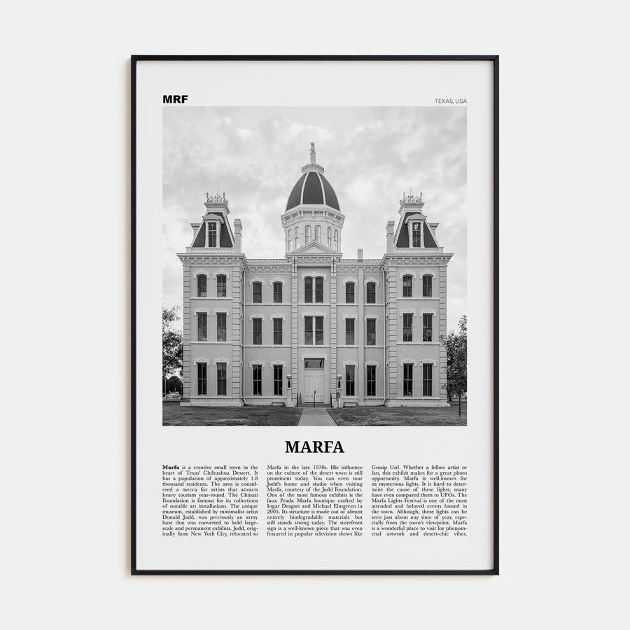 Marfa Travel B&W Poster