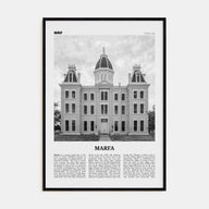 Marfa Travel B&W Poster