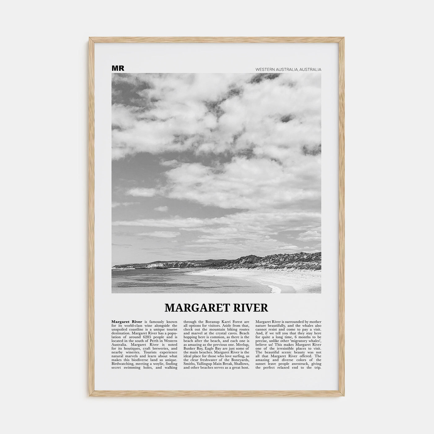 Margaret River Travel B&W Poster