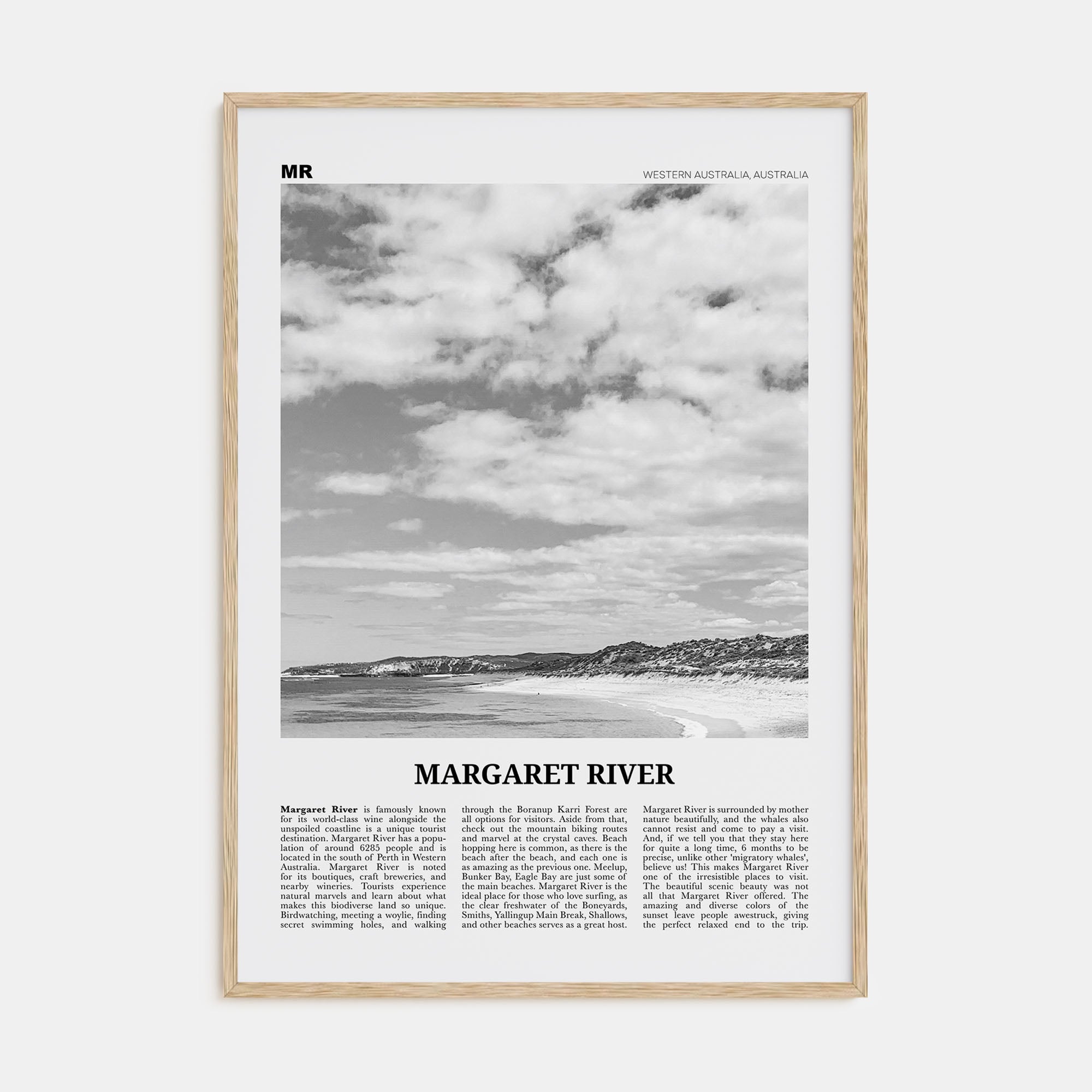 Margaret River Travel B&W Poster