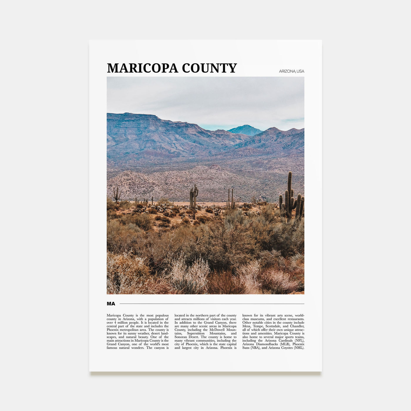Maricopa County Travel Color Poster